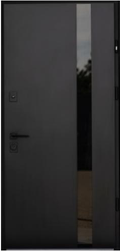 Двері вхідні Hardy St Securemme HPL Slim P Glass Black NT/Starlight (870*970*2050)