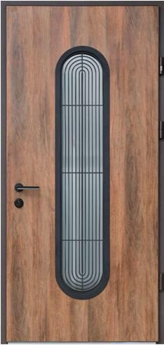 Двері вхідні Hardy St Securemme HPL Primo enigma  (870*970*2050) стеклопакет с внутр. решеткой