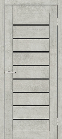 Дверь  Doors Smart С018 бетон светлый (800*2000) ПВХ, черное стекло (Ск)