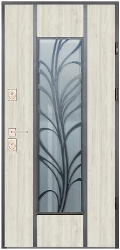 Двері вхідні Hardy St Securemme HPL Calibry Butterfly (870*970*2050) стеклопакет с ковкой