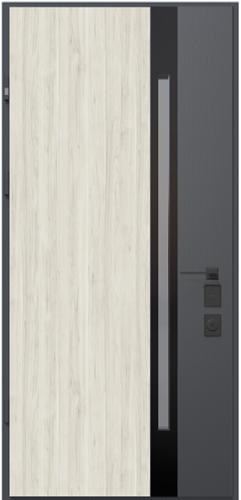 Двері вхідні Hardy St Securemme HPL Slim S Butterfly /Carbon grey (870*970*2050) стеклопакет
