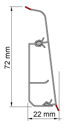 Плінтус Salag LIMA (NG72) №G-8 Гластон Сірий (72*22*2500мм) матовий (24шт/уп)