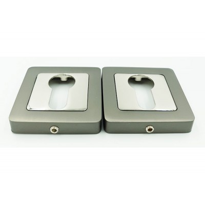 Накладка  ключ Trion  (96510 Лех) квадрат\РАМКА (ZL02cylinder) BNB-D/NP графит/хром (96510 Лех)