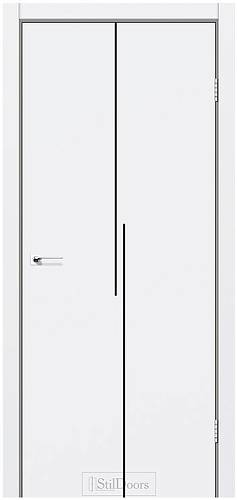 Дверне полотно LOFT INTRO Stildoors 800 х 2000, Білий мат, Чорний +звичайна  кромка