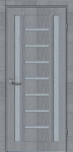 Дверное полотно ART 10.05 (800*2000) титан ПВХ графит стекло (витрина)