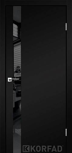 Двери Korfad Glass Loft Plato GLP-02 Super PET 700х2000 Lac.черн,черная кромка.