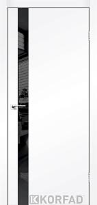 Двери Korfad Glass Loft Plato GLP-02 Super PET 800х2000 Аляска Lac.черн,черная кромка.