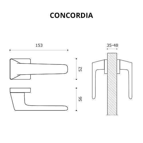 Дверная ручка SYSTEM Concordia RO11 BBN Черный Матовый Никель