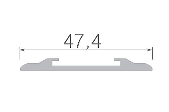 599-01 Поріг Оміс (47,4мм) срібло з гумовою вставкою (1000мм)