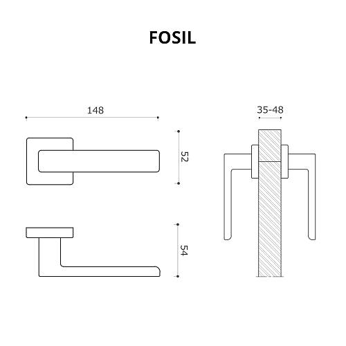 Дверная ручка SYSTEM Fosil RO11 CBM Матовый Хром