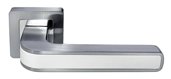 Дверные ручки Morelli Exclusive Dyi MH-46 SC/W- S55 ЦАМ матовый хром/белый