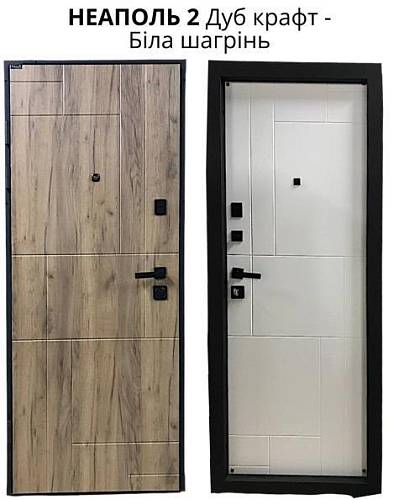 Двері вхідні Portala Luxury Naples 2 Дуб крафт/шагрень біла 850*2040*100