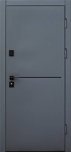 Вхідні двері Fort Knox Krafft Матовий сірий 7024/Астана запорошений сірий горизонт 850х2030 вул.