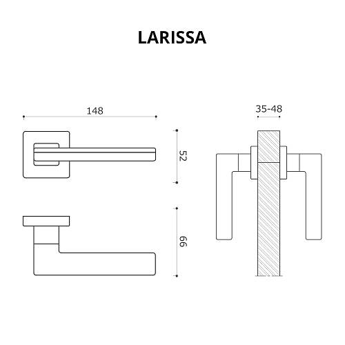 Дверна ручка SYSTEM Larissa RO11 CR-CR/AL6 Хром/Хром/Чорні вставки