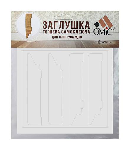 Заглушка торцевая самоклей 80*16 комплект (4шт) белая гладкая (1компл./уп)
