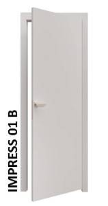 Дверь Impress 01 серый мат (PU)800*2000*40мм +з/ц магнит RB белый*с адаптером на WC