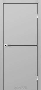 Дверне полотно Leador Express   SIMPLI - LOFT SL-02, 900 х 2000, Світло-сірий Cупермат , Алюміній чорний. Чорна матова кромка