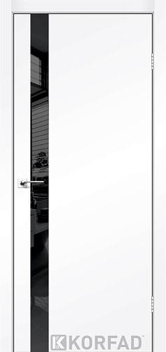 Двери Korfad Glass Loft Plato GLP-02 Super PET 800х2000 Аляска Lac.черн,черная кромка.