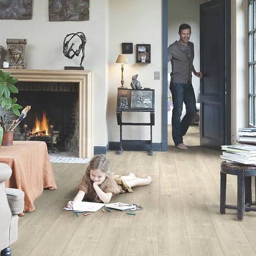 Ламінат Quick-Step Impressive IM1857 Дуб Бежевий, Оздоблення розпиляти (32/8) (0,2622кв.м/шт) (7шт/уп)